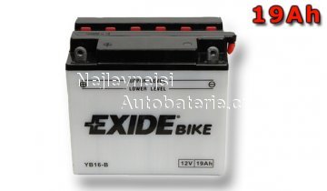 Motobaterie EXIDE BIKE Conventional 19Ah, 12V YB16-B - Kliknutm na obrzek zavete