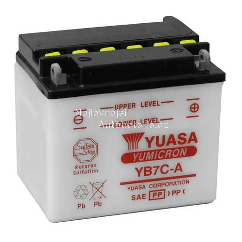 Motobaterie Yuasa "YUMICRON" 12V, 8Ah, 124A, YB7C-A - Kliknutm na obrzek zavete