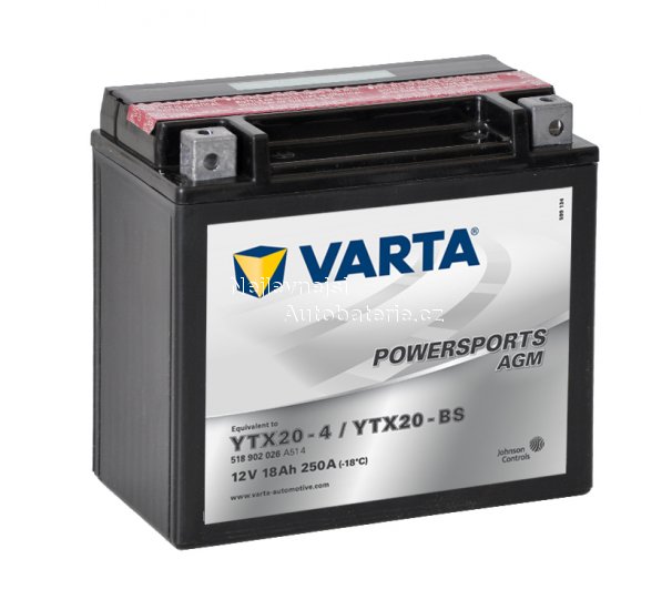 Motobaterie VARTA AGM YTX20-BS, 18Ah, 12V - Kliknutm na obrzek zavete