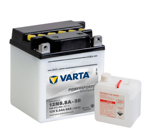 Motobaterie VARTA freshpack 12N5.5A-3B, 6Ah, 12V - Kliknut�m na obr�zek zav�ete
