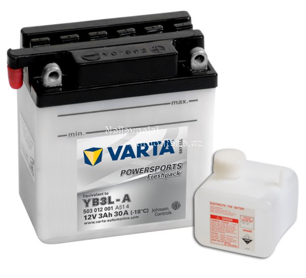 Motobaterie VARTA freshpack YB3L-A, 3Ah, 12V - Kliknutm na obrzek zavete