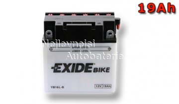 Motobaterie EXIDE BIKE Conventional 19Ah, 12V YB16L-B - Kliknutm na obrzek zavete