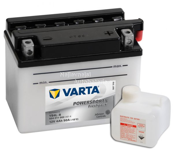 Motobaterie VARTA freshpack YB4L-B, 4Ah, 12V - Kliknutm na obrzek zavete