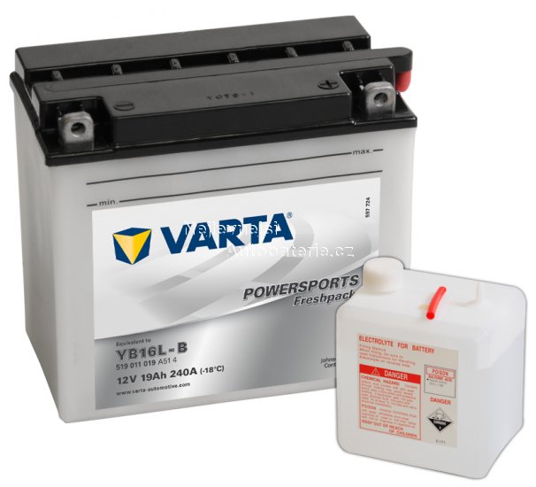 Motobaterie VARTA freshpack YB16L-B, 19Ah, 12V - Kliknutm na obrzek zavete