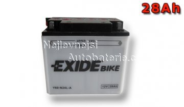Motobaterie EXIDE BIKE Conventional 28Ah, 12V Y60-N24L-A - Kliknut�m na obr�zek zav�ete