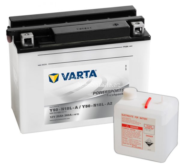 Motobaterie VARTA freshpack Y50-N18L-A / Y50-N18L-A2, 20Ah, 12V - Kliknutím na obrázek zavřete