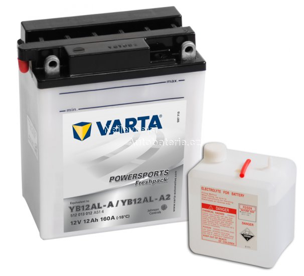 Motobaterie VARTA freshpack YB12AL-A / YB12AL-A2, 12Ah, 12V - Kliknutm na obrzek zavete