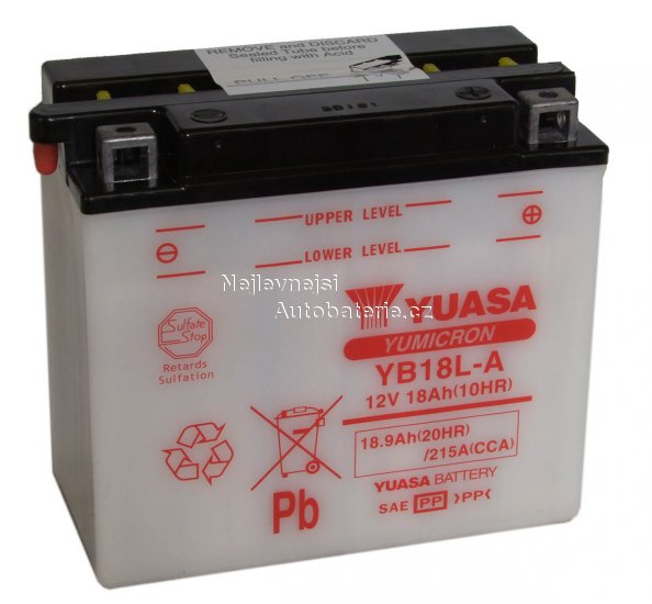 Motobaterie Yuasa "YUMICRON" 12V, 18Ah, 235A, YB18L-A - Kliknutm na obrzek zavete