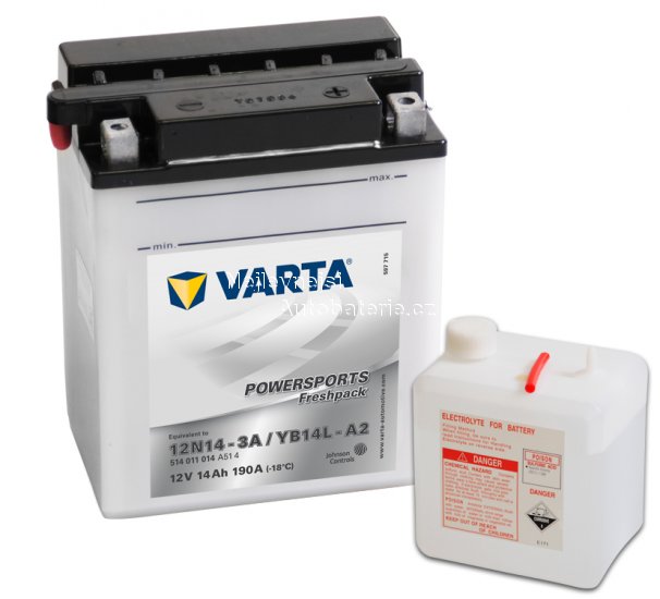 Motobaterie VARTA freshpack 12N14-3A / YB14L-A2, 14Ah, 12V - Kliknutm na obrzek zavete