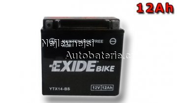 Motobaterie EXIDE BIKE Maintenance Free 12Ah, 12V YTX14-BS - Kliknutm na obrzek zavete