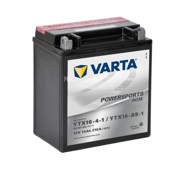 Motobaterie VARTA AGM YTX16-BS-1, 14Ah, 12V - Kliknutm na obrzek zavete